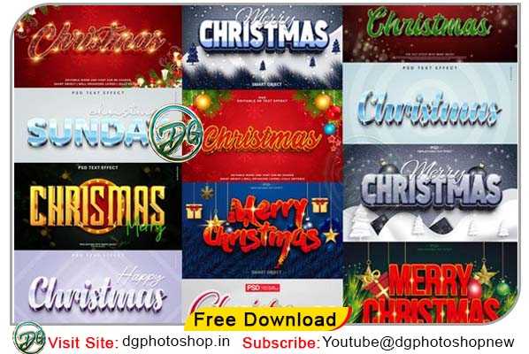 10+ Christmas Creative Editable 3D Text PSD Templates dgpik