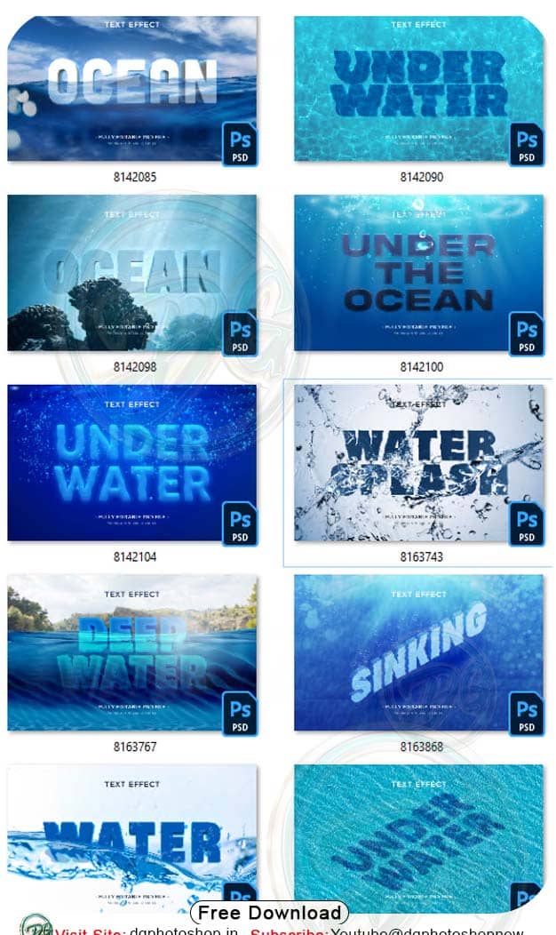 10.Creative.Underwater.Text.Effects.For.Photoshop Free