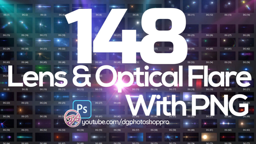 148 Big Lens and Optical Flare Collection With PNG