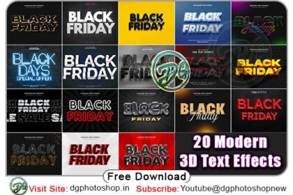 20 Modern Black Friday 3D Text Effects free download