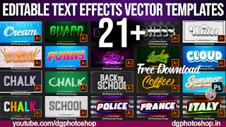 21 Modern Editable Text Effects Vector Templates