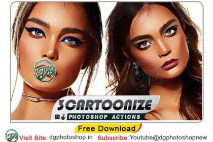 3 Vector Cartoon painting Effect Photoshop Action dgpik