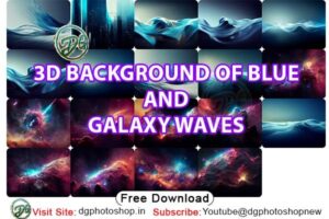 3D Background of Blue and Galaxy Waves Free Download