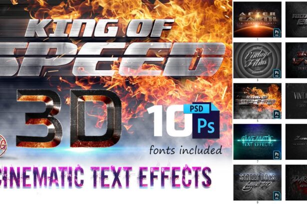 3D Cinematic Text Effects for Photoshop Download