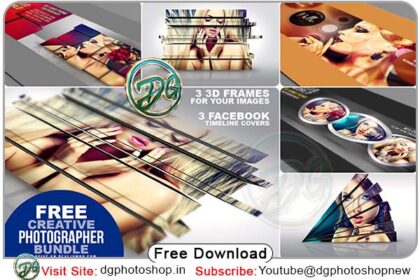 3D Frame Mockups Creative Photographer Bundle PSD Template