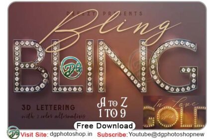 3D lettering set with luxury or golden style PNG