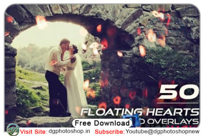 50 Floating Hearts Photo Overlays