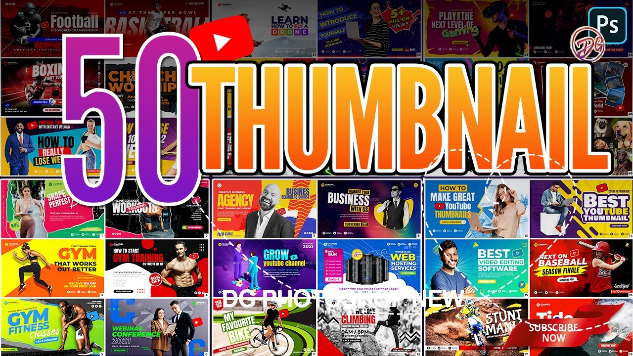 50-Youtube Thumbnail Templates