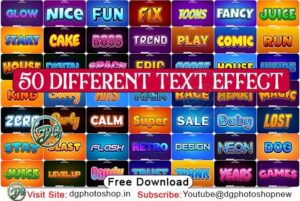 50 different text effects in vector