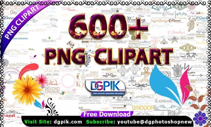 600+ Png DESIGNS Text Clipart for Wedding album