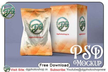 Aluminum Pouch and Box Mockup PSD Template Free