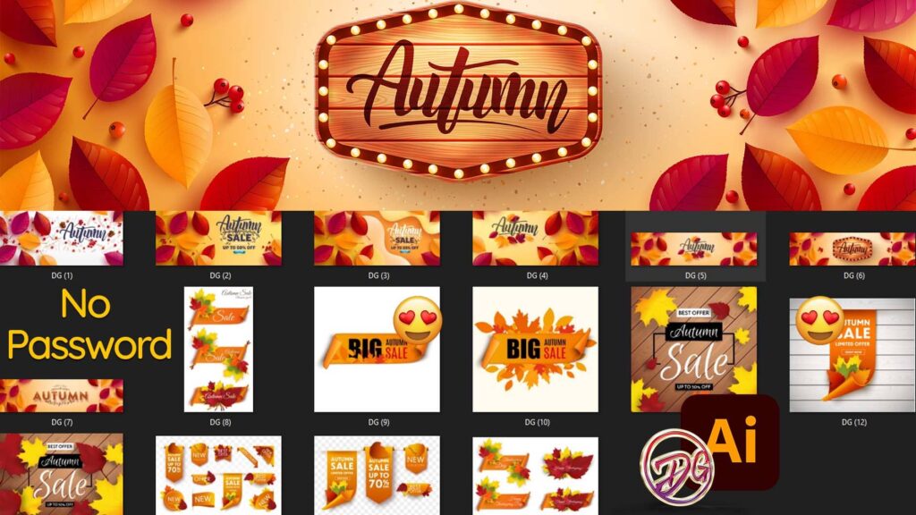 Autumn Poster And Sale Banner For illustrator