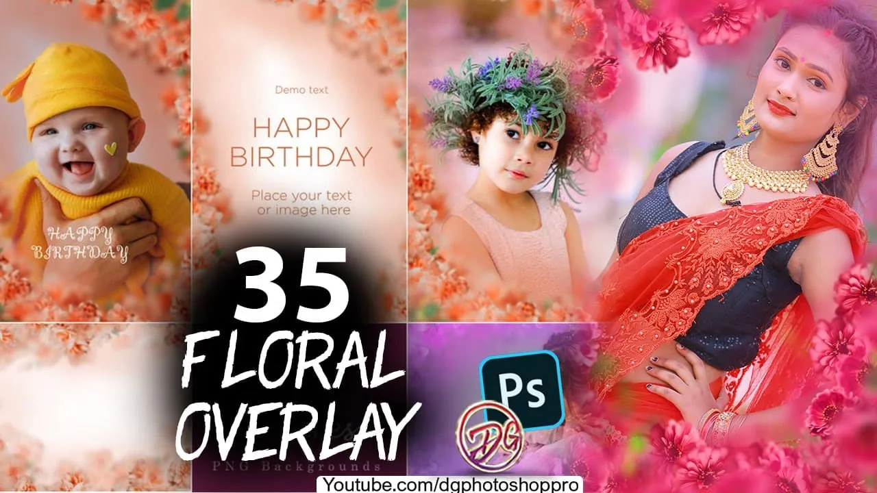 Creative 35 Floral Texture Background Overlays DGPik