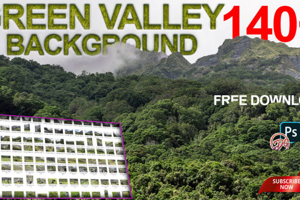 DG Photoshop Beautiful Green Valley Background