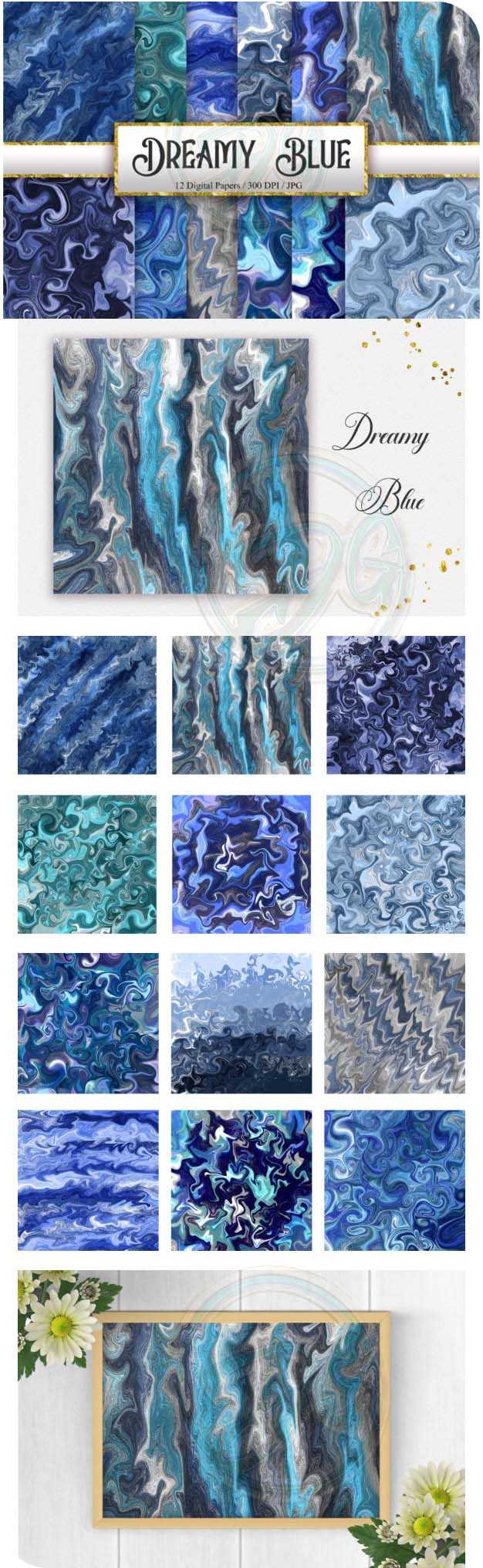 Dreamy Blue Marble Background Free dgpik