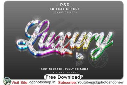 Luxury Diamond Text Effect 3D Mirror Style dgpik