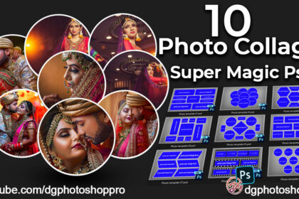 10 Photo Collage Template Super Magic Psd
