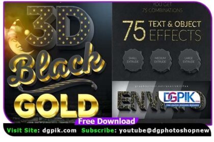 15 3D Black and Gold Text and Logo Mockup