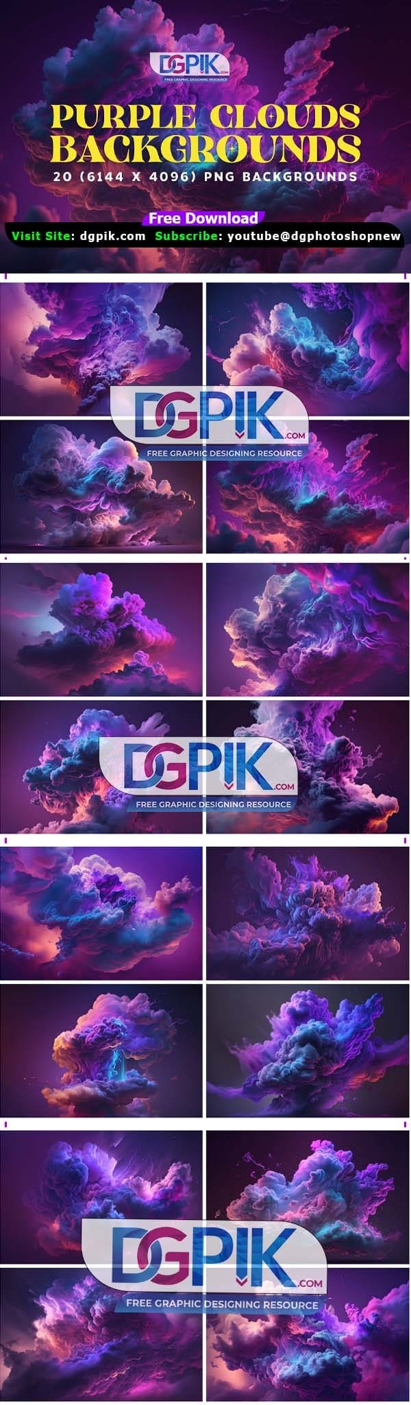 20 Purple Clouds Backgrounds Free
