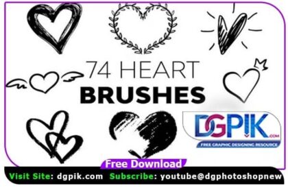 74 Heart Photoshop BrushesJPG