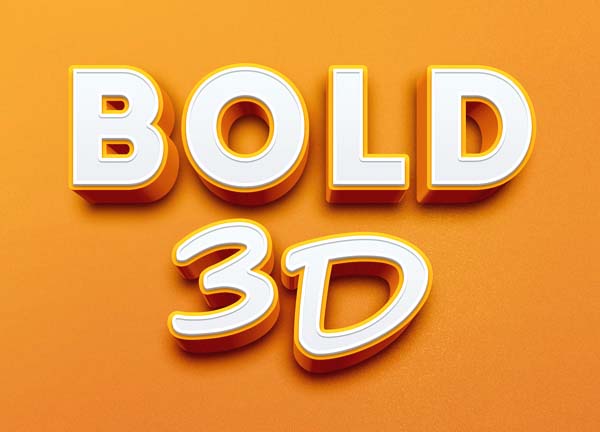 Bold 3D Text Effect PSD Mockup Free Download