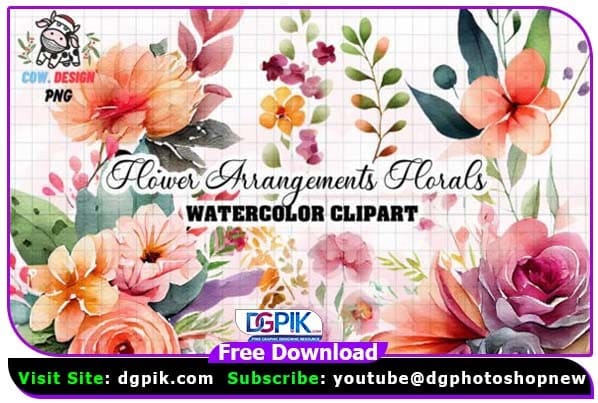 Flower Arrangements Watercolor Clipart