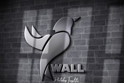 Free Download Wall Logo Mockup PSD Files