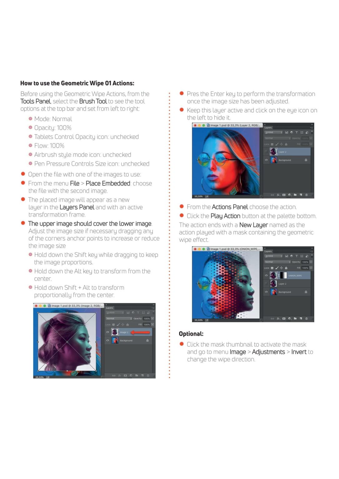 Geometric Gradient Wipe Effect Actions DGPik