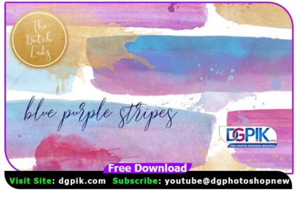 Watercolor Stripe Art Blue & Purple PNG