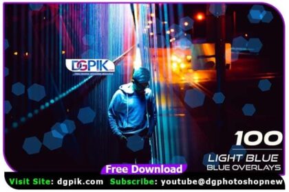 100 Light Blue Bokeh Overlays