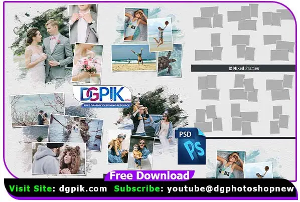 12 Photo Frames Template Psd