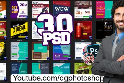 30 Social Ad Banners PSD Free