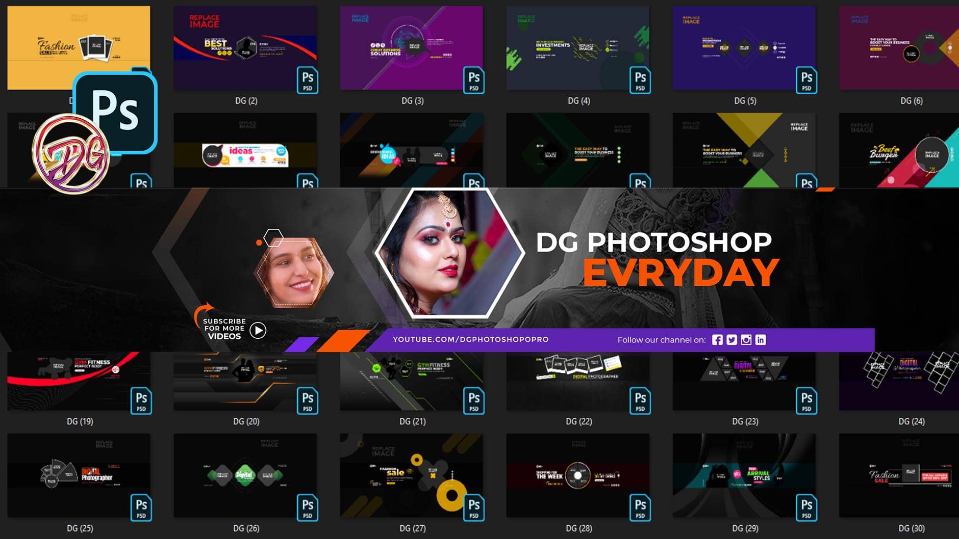 30 youtube multipurpose cover banners