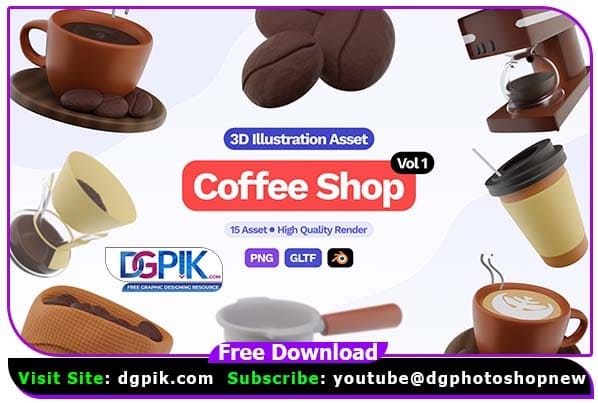 3D Coffee Shop Icon Free