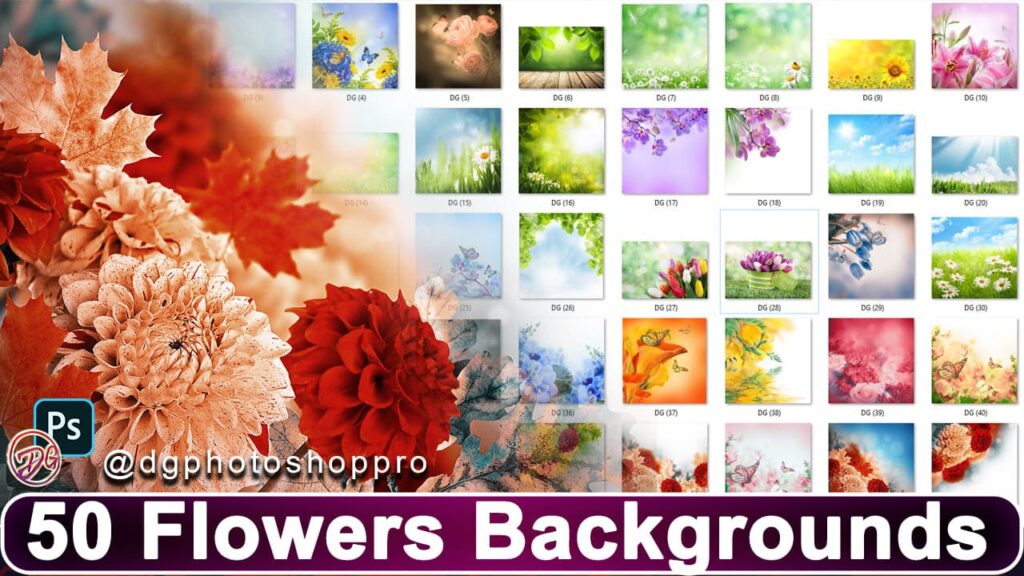 50 Flowers Backgrounds Free