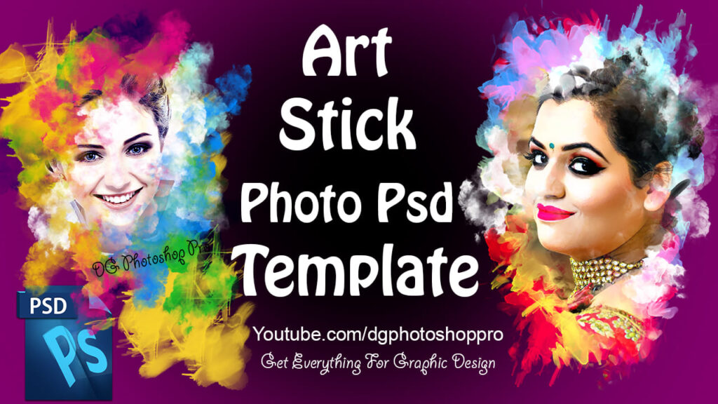 Art Stick Photo Effect Psd Template
