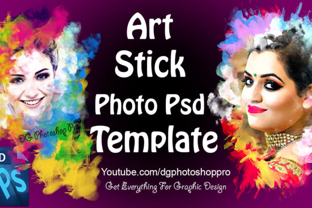Art Stick Photo Effect Psd Template