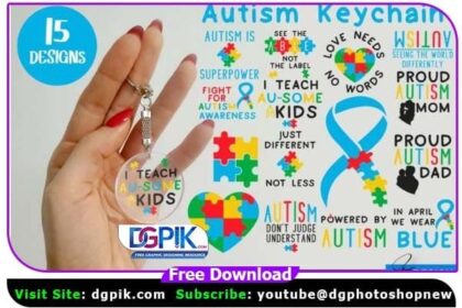 Autism Key chain SVG PNG