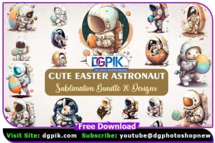 Cute Astronaut Easter Sublimation Bundle