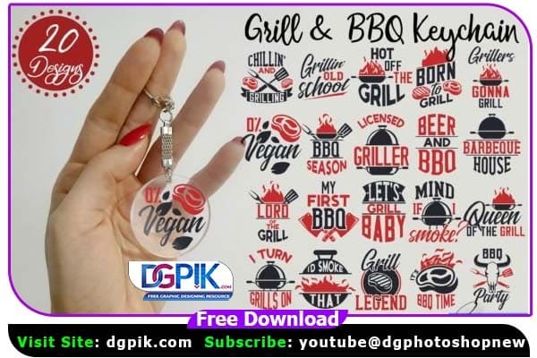 Grill & BBQ Key chain SVG PNG Bundle