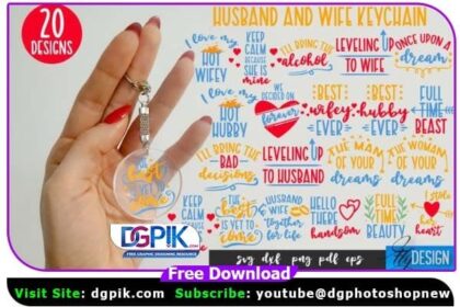 Husband and Wife Key chain SVG PNG Bundle