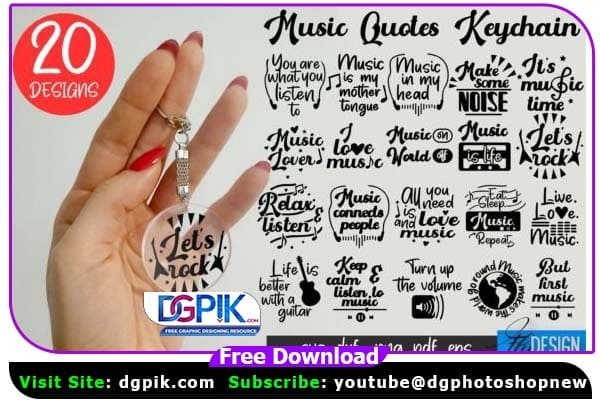 Music Quotes Key chain PNG