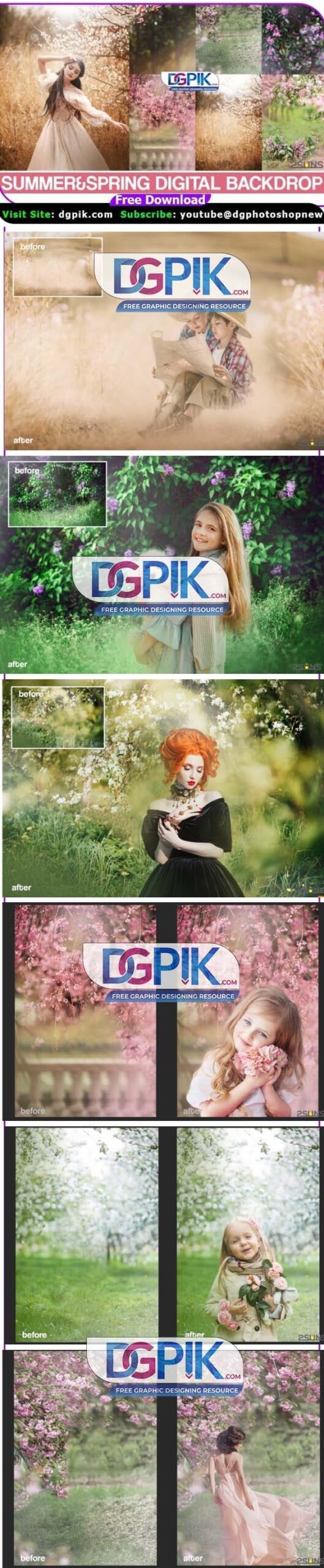 Summer Digital Backdrop Overlay DGPik