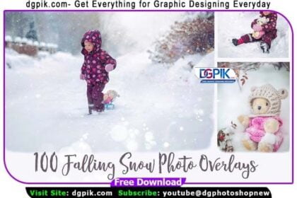 100 Falling Snow Photo Overlays