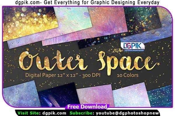 12 Outer Space Digital Paper Overlay