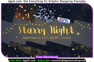 12 Starry Night Digital Paper Overlays