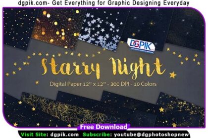 12 Starry Night Digital Paper Overlays