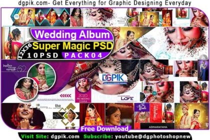 12X36 Wedding Album Super Magic PSD Templates Pack 04
