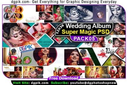 12X36 Wedding Album Super Magic PSD Templates Pack 05 Free