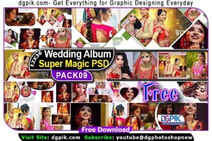 12X36 Wedding Album Super Magic PSD Templates Pack 09 Free